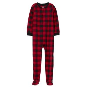 Carter’s Kids Plaid Buffalo Check Fleece Footie Pajamas